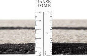 Hanse Home, Kusový koberec Jute Braided 106331 Natural Black kruh, 150x150 (priemer) kruh, čiernobiela, chodba / predsieň