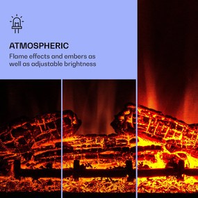 Klarstein Studio 5 Arc, elektrický krb, 1800 W, LED plamene, ventilátor, diaľkové ovládanie