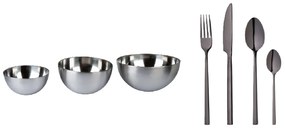 Ernesto®  Súprava misiek z nehrdzavejúcej ocele, 3-dielna + Príbor z ušľachtilej ocele, 16-dielna súprava  (800006908)
