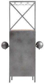 furniture-nabytek.cz - Masívny barový jedálenský stôl z kovu a dreva, lakovaný, šedý – 90×38×155 cm