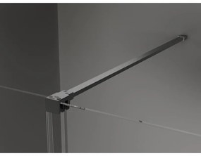 Mexen Velar, sprchový kút s posuvnými dverami 130(dvere) x 90(stena) cm, 8mm číre sklo, grafitová matná, 871-130-090-01-66