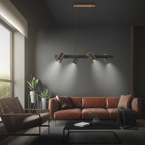 Briloner 4059045 - Závesné svietidlo ERA na lankách 4xGU10/10W/230V čierne
