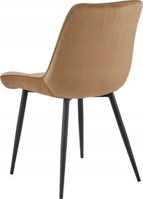 Jedálenská stolička BERA zamatová hnedá / čierne nohy