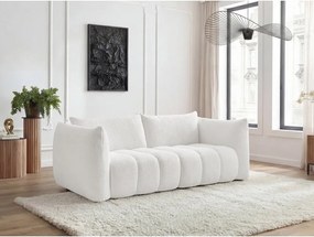 Biela pohovka z textílie buklé 234 cm Azra – Bobochic Paris