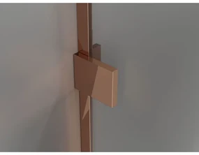 Mexen Lunar T, výklopný sprchový kút pravý 135 x 110 cm, 8mm číre sklo, profil ružové zlato, 834T-135-110-60-00-P