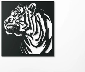 drevko Drevený obraz na stenu Profil tigra Rozmer obrazu: 34 x 32,5 cm, Farba dekorácie: Čierna