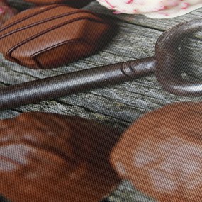 Obraz čokolády a kľúče (120x50 cm)