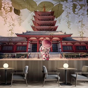 Gario Fototapeta Gejša a chrám Senso Ji v Tokiu Materiál: Vliesová, Rozmery: 150 x 105 cm