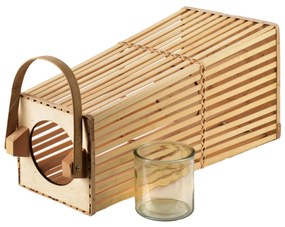 Proutěná lucerna LUCIE Natural 26,5x57 cm hnědá