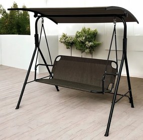 Záhradná hojdačka 4006D pre 3 osoby – zlatohnedá