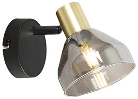 Candellux Čierno-zlaté nástenné svietidlo Gregory pre žiarovku E14 21-76724