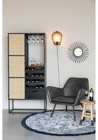 Čierna ratanová vinotéka na 16 fliaš, 80x175 cm Guuji - White Label