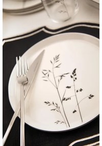 27-dielna jedálenská súprava, biela/čierna, porcelán