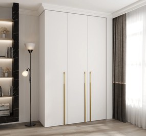 Šatníková skriňa 150 cm Carmela 40-3 (biela + zlatá). Akcia -20%. Vlastná spoľahlivá doprava až k Vám domov. 1126610