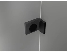 Mexen Lunar, pravý polkruhový sprchový kút 80 x 70 cm, 8mm číre sklo, čierny profil, 833-080P-070L-70-00
