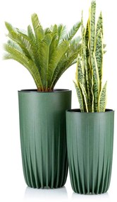 PLASTOVÝ KVETINÁČ STRIPPED ECO 42X25 CM ZELENÁ