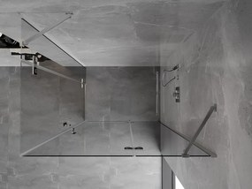 Mexen Mist-H Duo, 2-krídlový výklopný sprchový kút 90 x 115 cm, číre sklo, chrómový profil, 8A5-090L-115P-01-00