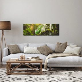 Obraz chameleóna (s hodinami) (90x30 cm)