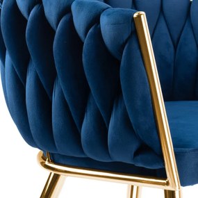 Jedálenská stolička COFTON zamatová, zlatá / granátová