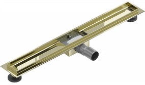 Mexen Flat nerezový sprchový žľab 70 cm - telo žľabu bez krytu, zlatá, 1515070