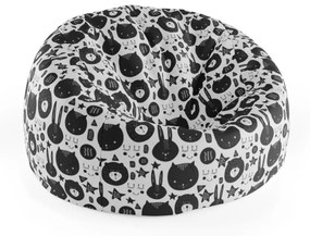 Sablio Sedací vak Cocoon Mačička a medveď - 75 x 45 x 35 cm