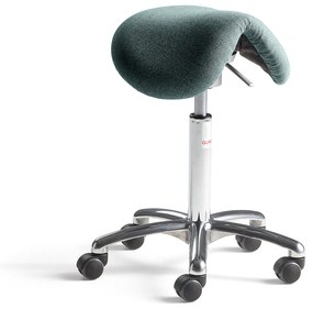 Sedlová kancelárska stolička DERBY FLEX, tyrkysová tkanina