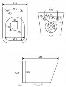 Závesný set GEBERIT Duofix Basic+ WC TEO Rimless 51 x 35 cm + pomaly padajúca doska Slim, čierna, 3385XX85+39060185