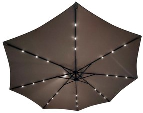 Zahradní slunečník Houseland Mavex s LED osvětlením 300 cm tmavě hnědý