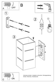 Sollux Lighting Nástenné svietidlo BLOCCO sivé