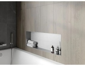 Mexen X-Wall-NR, polička na zapustenie pod obklad bez goliera 90 x 30 cm, oceľová, 1911903010