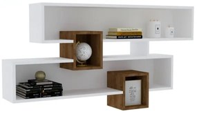 Nástenná polica KAREN 120x72,2 cm biela/orech