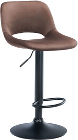 Barová stolička Camden - zamat, čierny rám - Hnedá