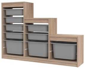 Organizér na hračky Dremonka 9 (dub sonoma + sivá). Akcia -20%. Vlastná spoľahlivá doprava až k Vám domov. 1124324