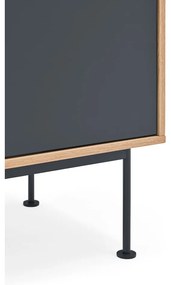 Antracitovosivá komoda v dubovom dekore Teulat Yoko, šírka 180 cm