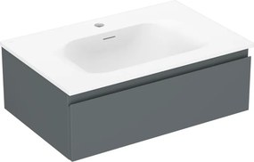 Mexen Orio, kúpeľňová skrinka 70 cm s umývadlom Vela, 1 zásuvka, grafitová matná/biela matná, 91A10-07023-1-BF66-W23M01