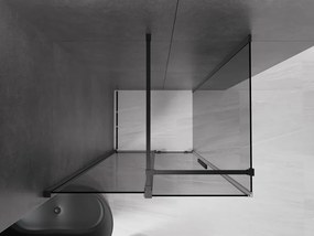 Mexen Velar, sprchový kút s posuvnými dverami 110 x 120 cm, 8mm šedé sklo, čierna matná, 871-110-120-41-70