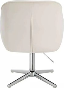 LuxuryForm DESIGN Stolička AVOLA VELUR na striebornom kríži - biela