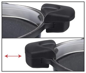 Hrniec s nepriľnavým povrchom Pfluon Granit so sklenenou pokrievkou Orion Pasta Grande, 5,5 l