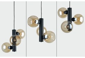 Luster na lanku TUBE 3xE27/60W/230V čierna/dymová béžová