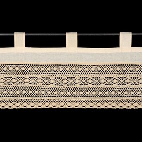 KRÁTKA ZÁCLONA NA PÚTKACH MADDELINE 150X35 CM SVETLOBÉŽOVÁ