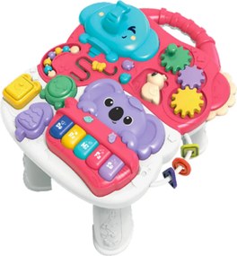 LEAN Toys Vzdelávací interaktívny hudobný stôl Sensory Pink