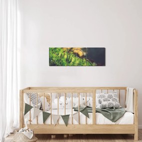 Obraz machu s hubou (s hodinami) (90x30 cm)