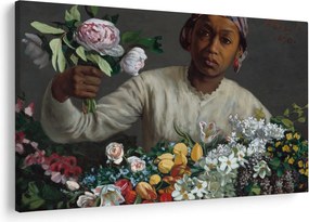 Obraz - Frédéric Bazille, Young Woman with Peonies, reprodukcia (90x60 cm)
