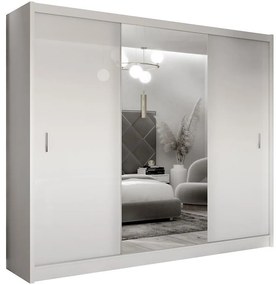 Skriňa Blanca 250 biela/biela lesk