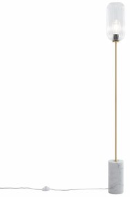 Stojaca lampa v štýle Art Deco mosadz s priehľadným sklom - Rid