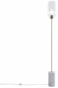 Stojaca lampa v štýle Art Deco mosadz s priehľadným sklom - Rid
