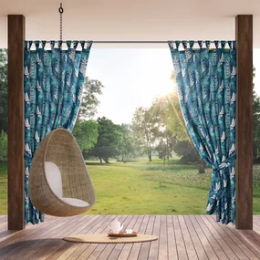 ZÁHRADNÝ VODEODOLNÝ ZÁVES NA PÚTKACH GARDEN 155X200 CM LISTY