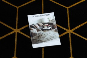 Koberec moderný 3D GLOSS 409C 86  Kocky glamour, art deco čierno / zlatý