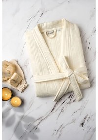 Krémový mušelínový župan veľkosť L/XL Kimono – Foutastic