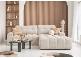 Béžová rozkladacia modulárna rohová pohovka s úložným priestorom (pravý roh) Lulu – Miuform